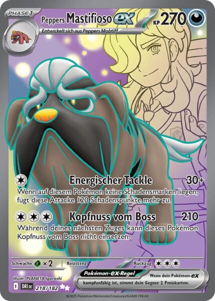 Peppers-Mastifioso-ex-218-182-Ewige-Rivalen-Full-Art-Pokémon-Karte-Karmesin-Purpur-Deutsch