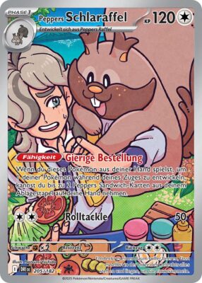 Peppers-Schlaraffel-205-182-Ewige-Rivalen-Illustration-Rare-Pokémon-Karte-Karmesin-Purpur-Deutsch