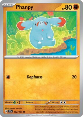 Phanpy-102-191-SSP-DE-Karmesin-Purpur-Stürmische-Funken-Pokémon-Karte-Deutsch-TCG