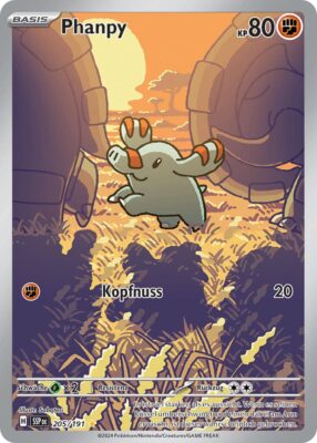 Phanpy-205-191-SSP-DE-Karmesin-Purpur-Stürmische-Funken-Illustration-Rare-Pokémon-Karte-Deutsch-TCG