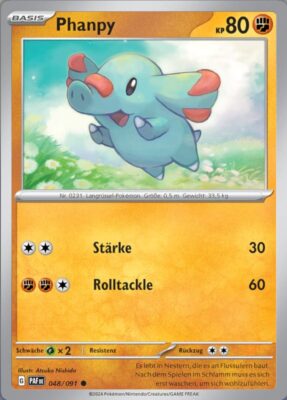 Phanpy_048-091_PAF-DE_Paldeas-Schicksale_Paldean-Fates_Pokémon-Karte_Deutsch