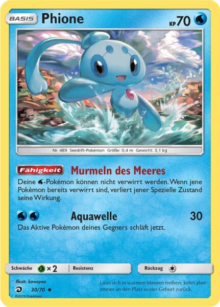 Phione-30-70-Majestät-der-Drachen-Pokémon-Karte-Deutsch-TCG-Sammelkartenspiel