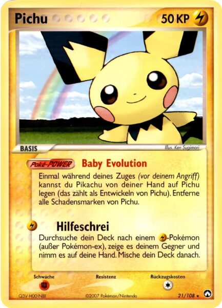 Pichu-21-108-EX-Power-Keepers-Baby-Pokémon-Karte-Deutsch-TCG-Sammelkartenspiel