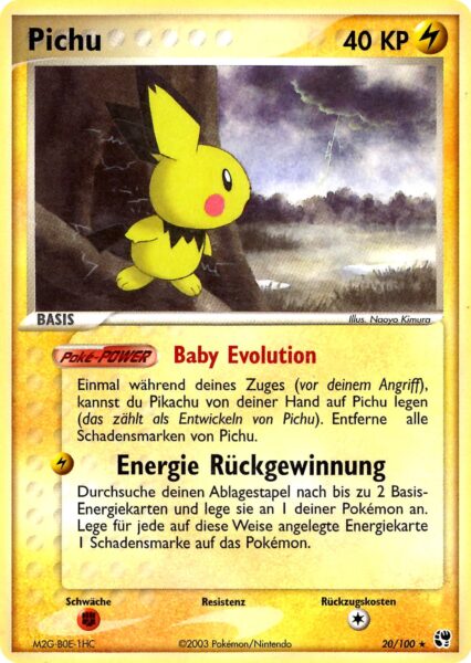 Pichu-30-100-EX-Sandsturm-Baby-Pokémon-Karte-Deutsch-TCG-Sammelkartenspiel