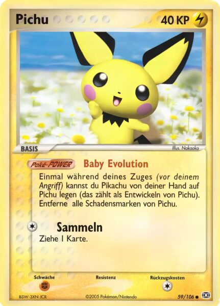 Pichu-59-106-EX-Smaragd-Baby-Pokémon-Karte-Deutsch-TCG-Sammelkartenspiel