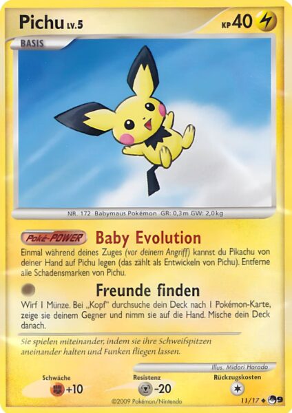 Pichu-POP-Serie-9-Baby-Pokémon-Karte-Deutsch-TCG-Sammelkartenspiel