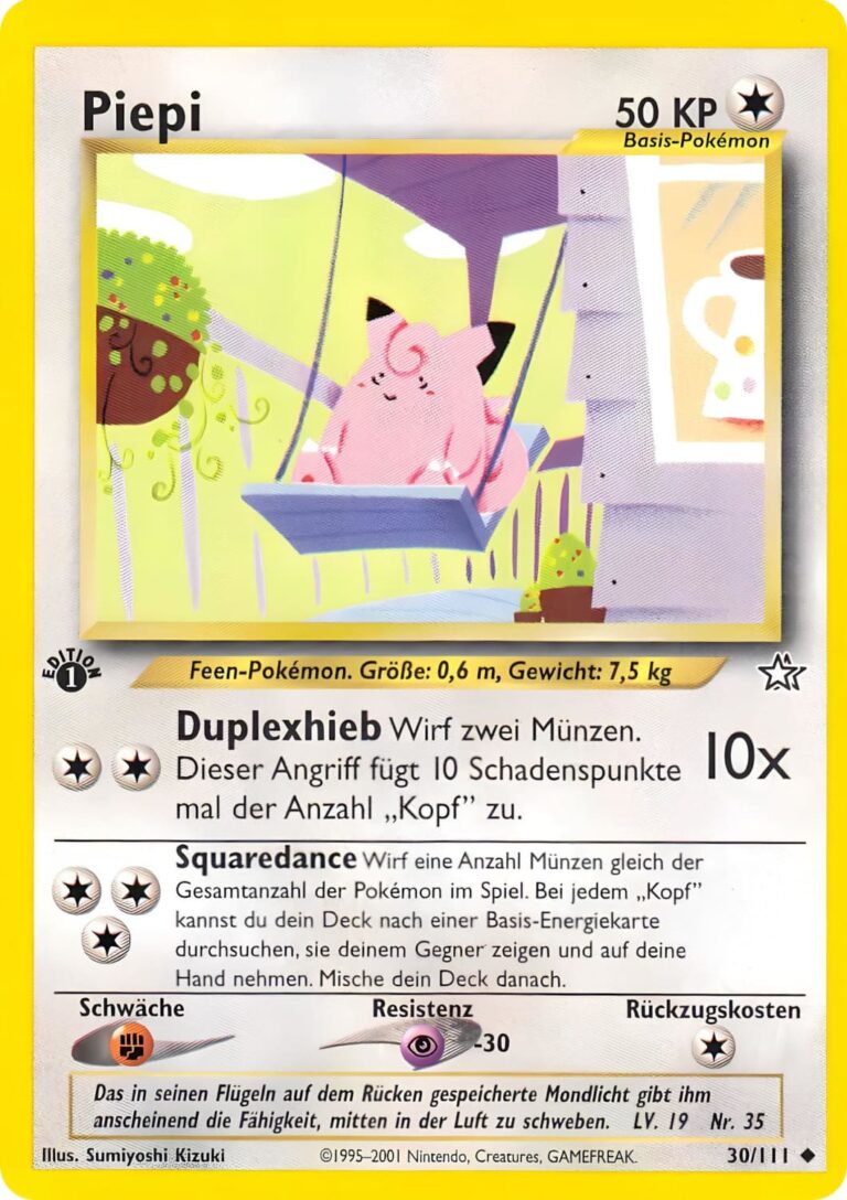 Piepi-30-111-Neo-Genesis-1st-Edition-Pokémon-Karte-Deutsch