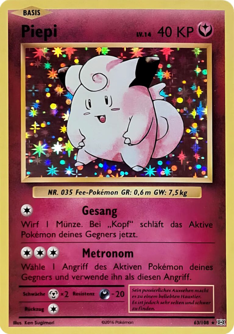 Piepi-63-108-XY-Evolution-Holo-Pokémon-Karte-Deutsch-TCG