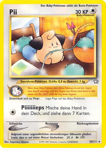 Pii-20-111-Neo-Genesis-Baby-Pokémon-Karte-Deutsch.-TCG-Sammelkartenspiel