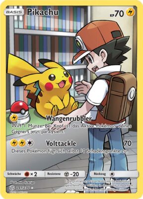 Pikachu-241-236-Secret-Charakter-Rare-Pokémon-Karte-Sonne-Mond-Welten-im-Wandel-TCG-Sammelkartenspiel