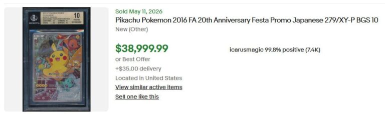 Pikachu-279-XY-P-Battle-Fest-Promo-20th-Anniversary-Pokémon-Karte-BGS-10-Preis-Wert-Mai-2026