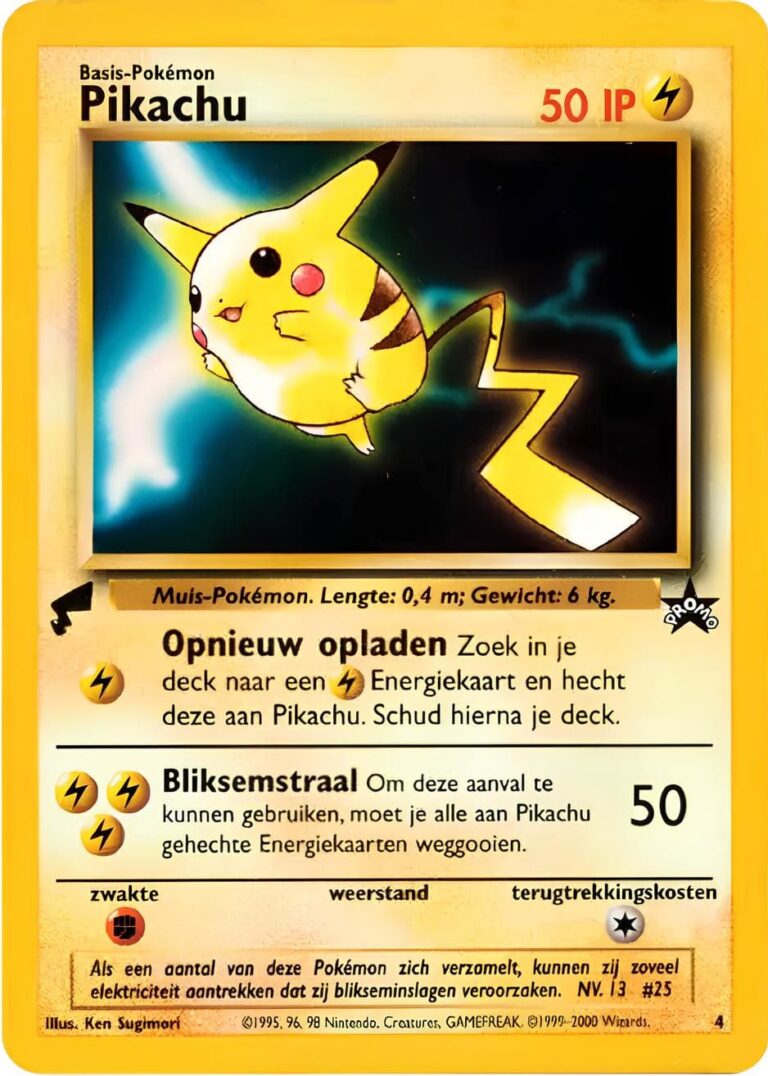 Pikachu-4-Wizards-Black-Star-Promo-World-Collection-2000-Dutch-Holländisch-Pokémon-Karte