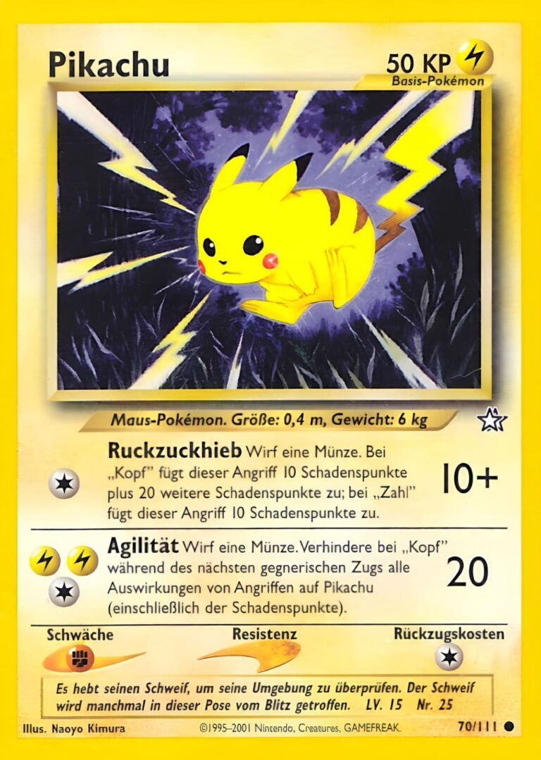 Pikachu-70-111-Neo-Genesis-Pokémon-Karte-Deutsch-TCG-Sammelkartenspiel
