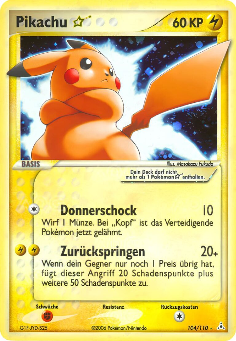 Pikachu-Goldstar-104-110-EX-Holon-Phantoms-Pokemon-Karte-Deutsch-2006