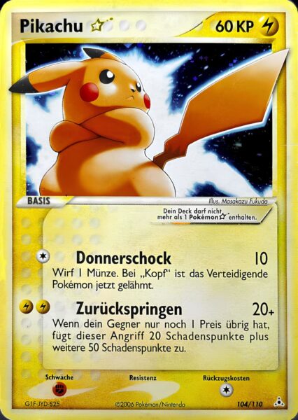 Pikachu-Goldstar-104-110-EX-Holon-Phantoms-Pokémon-Karte-Deutsch