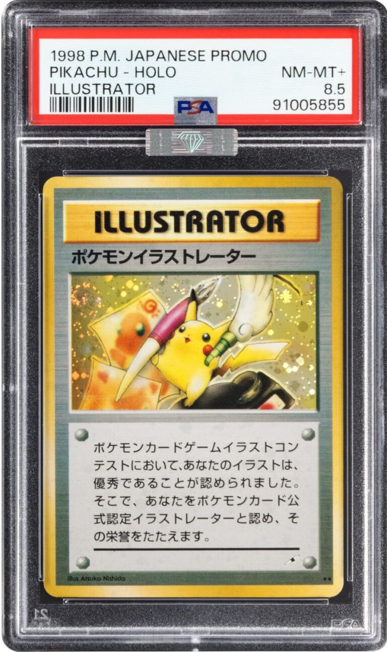 Pikachu-Illustrator-Holo-Promo-Pokemon-Karte-PSA-8.5-TCG-1998-neu