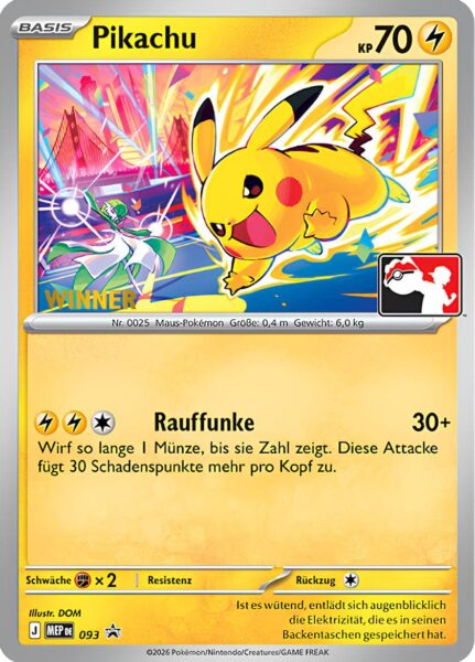 Pikachu-MEP-093-Play-Pokémon-Winner-World-Championships-Weltmeisterschaften-2026-Promo-Karte-Deutsch