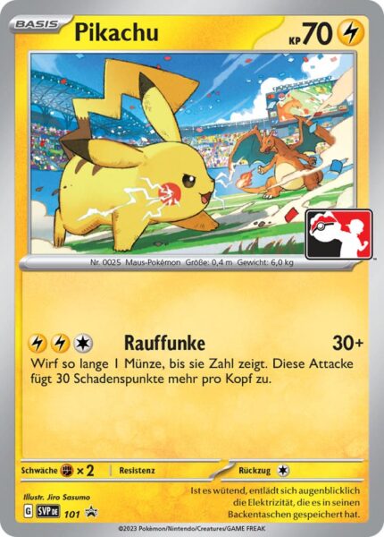 Pikachu-SVP-DE-101-Play-Pokémon-Promokarte-Deutsch