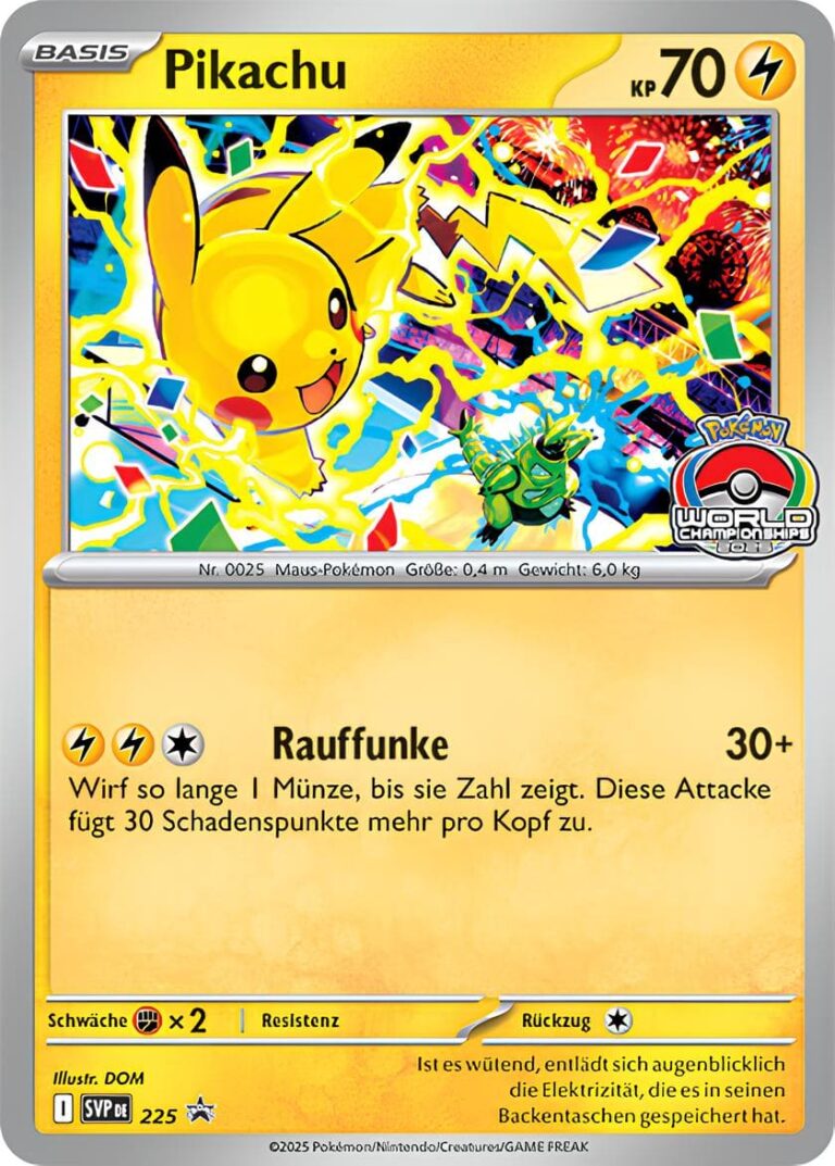 Pikachu-SVP-DE-225-Worlds-Celebrations-Promo-Pokémon-Karte-2025-Deutsch