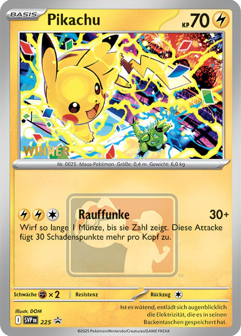 Pikachu-SVP-DE-225-Worlds-Celebrations-Promo-Pokémon-Karte-Winner-2025-Deutsch