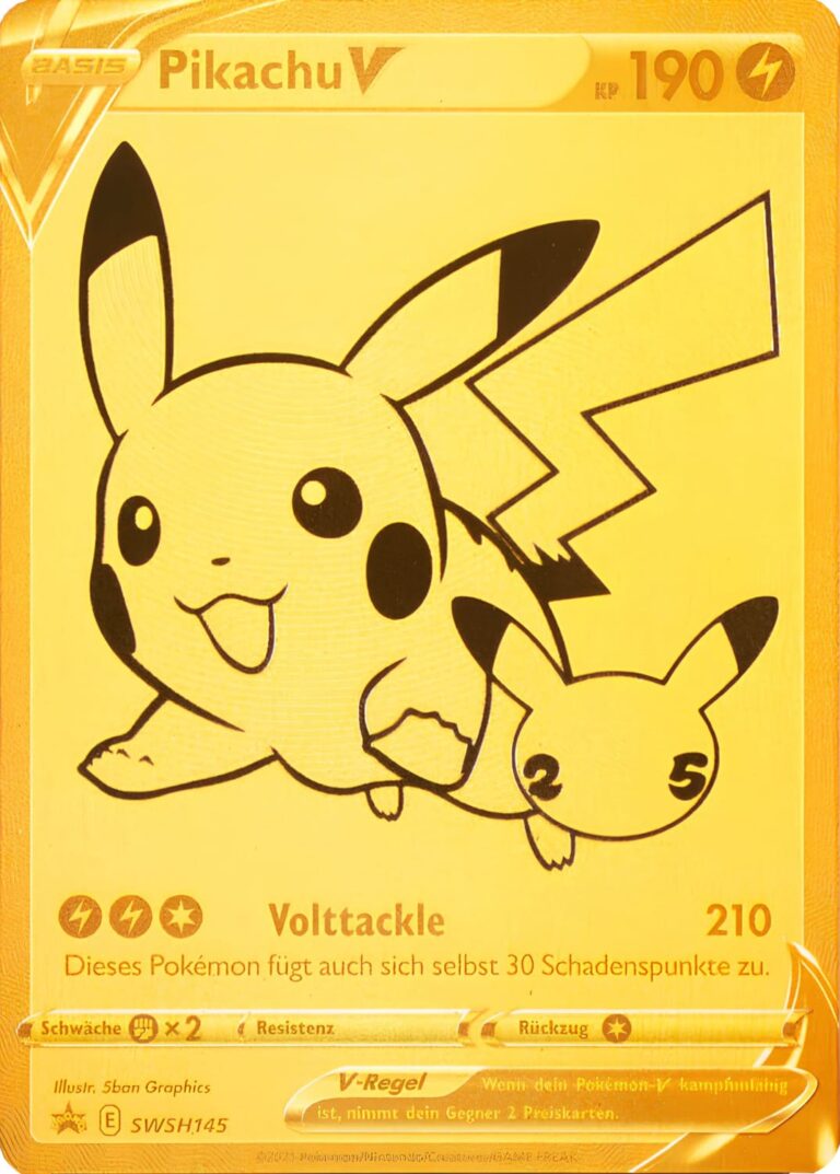 Pikachu-V-SWSH-145-Gold-Celebrations-Promo-Pokémon-Karte