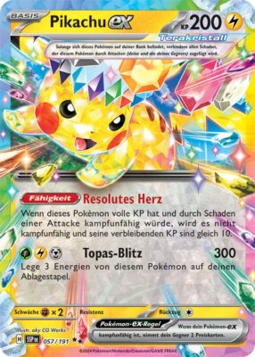 Pikachu-ex-057-191-SSP-DE-Karmesin-Purpur-Stürmische-Funken-Stellar-Terakristall-Pokémon-Karte-Deutsch
