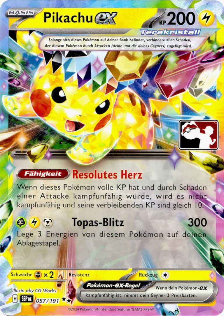 Pikachu-ex-057-191-Stürmische-Funken-Preispack-Serie-7-Pokémon-Karte-Deutsch