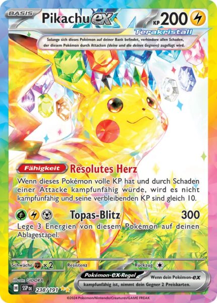 Pikachu-ex-238-191-SSP-DE-Karmesin-Purpur-Stürmische-Funken-Special-Illustration-Stellar-Terakristall-Pokémon-Karte-Deutsch-TCG