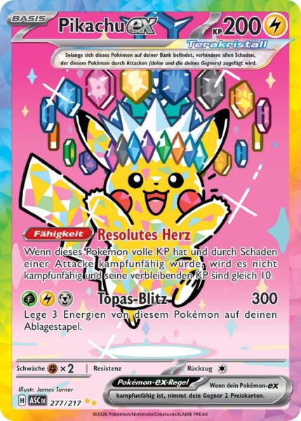 Pikachu-ex-277-217-ASC-DE-Erhabene-Helden-Illustration-Rare-Pokémon-Karte-Deutsch