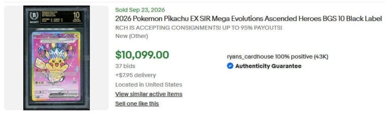 Pikachu-ex-277-Ascended-Heroes-BGS-10-Black-Label-Pokémon-Karte-Preis-Wert-Oktober-2026