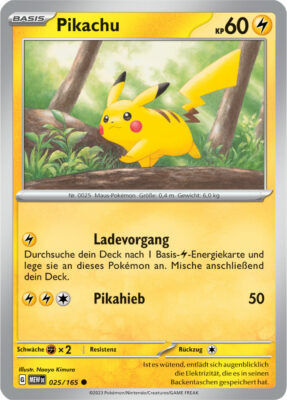Pikachu_025-165-Pokémon-Karmesin-Purpur-151-MEW-DE-Pokémon-Karte-Karten-Deutsch
