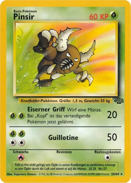 Pinsir-25-64-Dschungel-Pokemon-Karte-Deutsch-1999