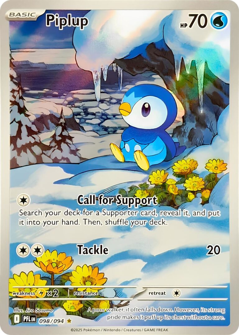 Piplup-Plinfa-098-094-Illustration-Rare-Pokémon-Karte-Phantasmal-Flames-Fatale-Flammen-Englisch