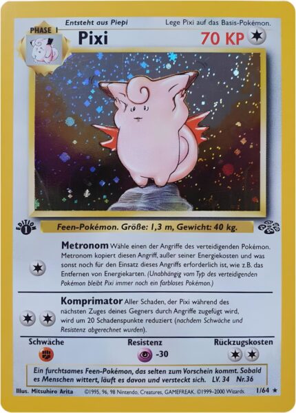 Pixi-1-64-1st-Edition-Dschungel-Holo-Pokemon-Karte-Deutsch