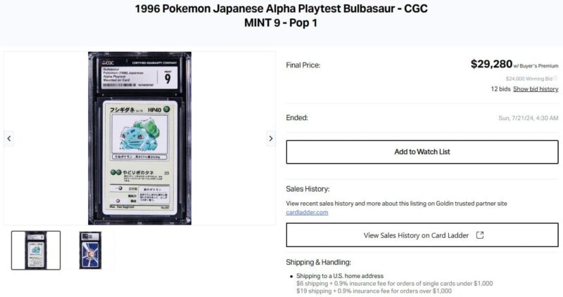 Playtest-Bulbasaur-Top-Verkäufe-die-wertvollsten-Pokémon-Karten-des-Monats-Juni-2024