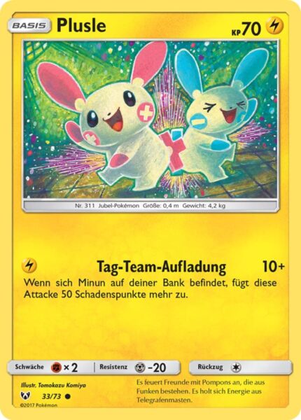 Plusle-33-73-Schimmernde-Legenden-Pokémon-Karte-Deutsch-TCG-Sammelkartenspiel