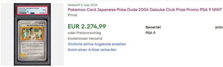 Poké-Dude-Daisuki-Club-Promo-Pokémon-Karte-PSA-9-Top-Verkäufe-Höchstpreise-ebay-2024
