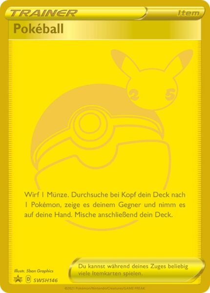 Pokéball-SWSH-146-Pokémon-Promo-Karte-Gold-Celebrations-TCG-Sammelkartenspiel