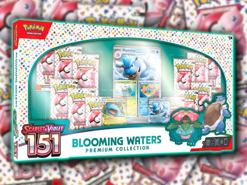 Pokemon-151-Blooming-Waters-Premium-Collection-Kollektion-Box-Karmesin-Purpur-TCG-2