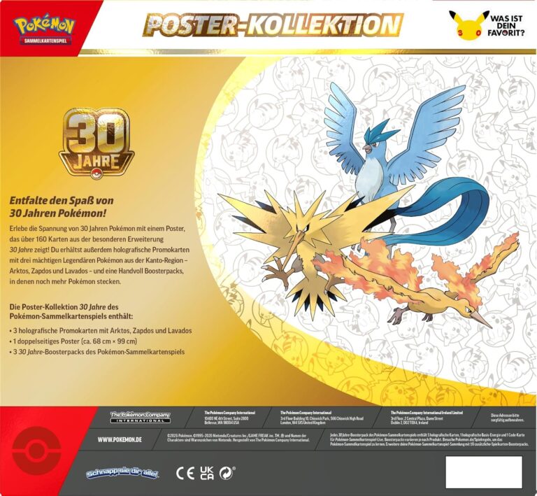 Pokémon-30-Jahre-30th-Celebration-Poster-Kollektion-Deutsch-TCG-Jubiläum-Back-neu