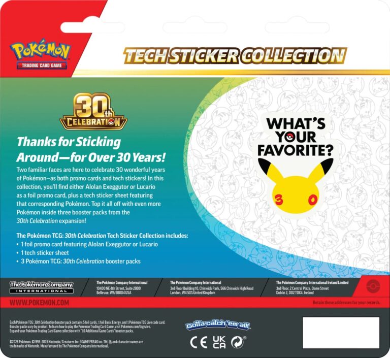 Pokémon-30-Jahre-30th-Celebration-Tech-Sticker-Collection-Kollektion-Alola-Kokowei-Englisch-Back-TCG-Jubiläum