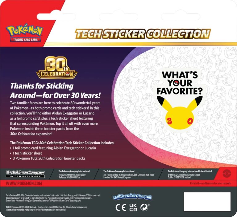 Pokémon-30-Jahre-30th-Celebration-Tech-Sticker-Collection-Kollektion-Lucario-Englisch-Back-TCG-Jubiläum