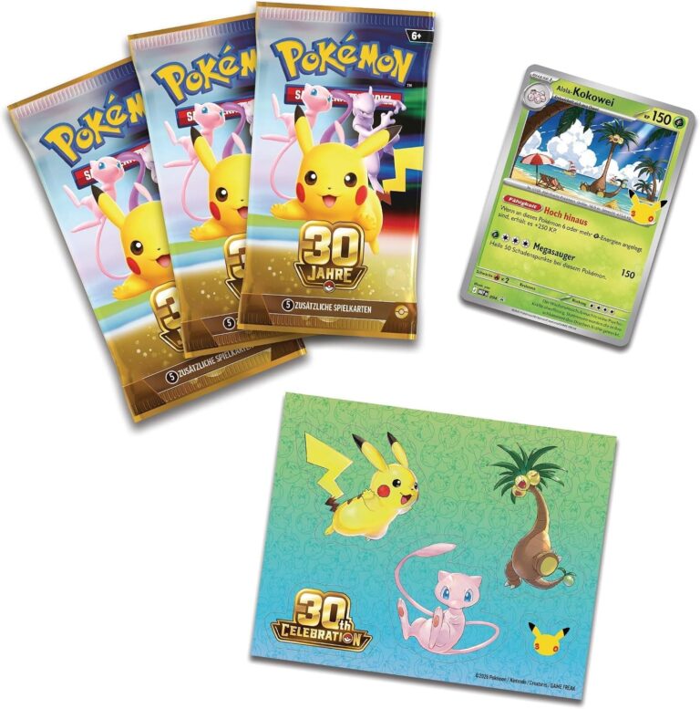Pokémon-30-Jahre-30th-Celebration-Tech-Sticker-Kollektion-Alola-Kokowei-Deutsch-TCG-Jubiläum-2