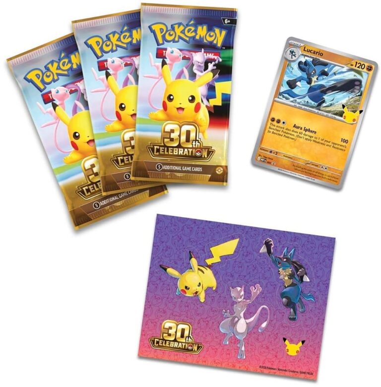 Pokémon-30-Jahre-30th-Celebration-Tech-Sticker-Kollektion-Collection-Lucario-Inhalt-TCG-Jubiläum