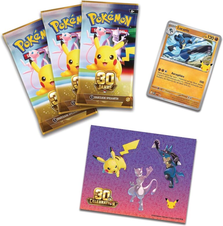 Pokémon-30-Jahre-30th-Celebration-Tech-Sticker-Kollektion-Lucario-Deutsch-TCG-Jubiläum-2