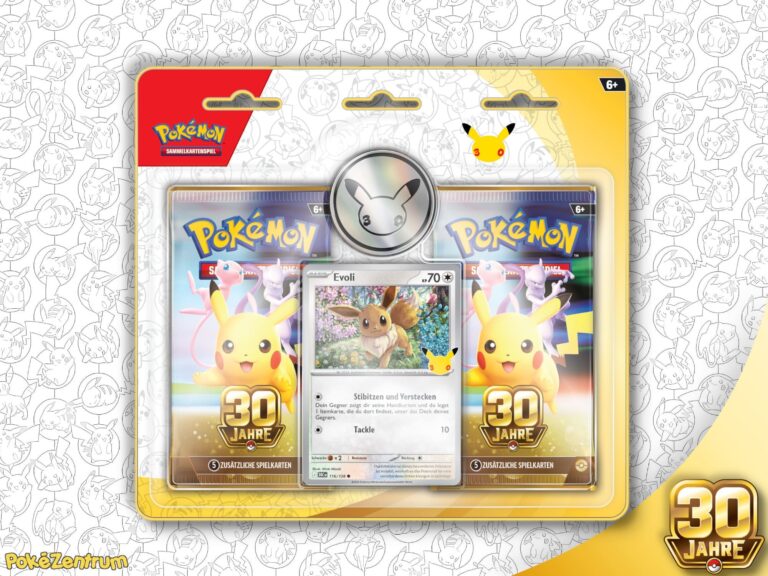 Pokémon-30-Jahre-30th-Celebration-kaufen-2-Pack-Blister-Eevee-Evoli-TCG-Sammelkartenspiel-Jubiläum