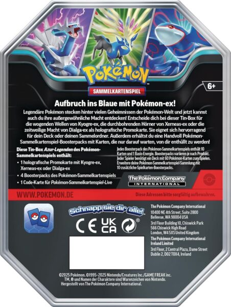Pokémon TCG: Azure Legends Tin (Xerneas ex) | Pokémon Center Official Site