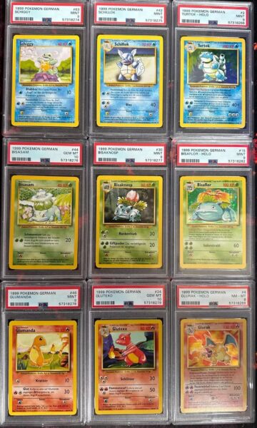 Pokémon-Base-Basis-Set-Starter-Pokémon-Karten-PSA-8-9-TCG