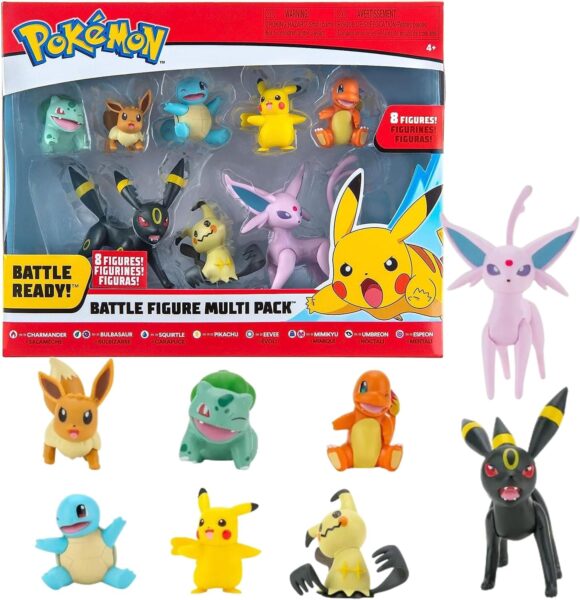 Pokémon-Battle-Figure-Multi-Pack-Pikachu-Bisasam-Glumanda-Schiggy-Mimigma-Nachtara-Psiana
