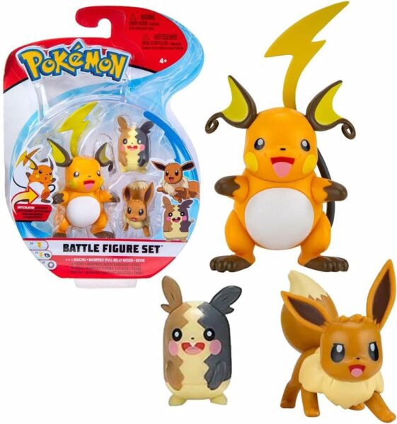 Pokémon-Battle-Figure-Set-Raichu-Morpeko-Evoli